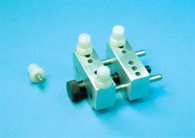 A neat miniature vice with slide rods on each side to ensure equal jaw pressure.Supplied with 4 plastic covered pins which enable the user to hold delicate &amp; irregular shaped objects.Maximum capacity: 30mm.