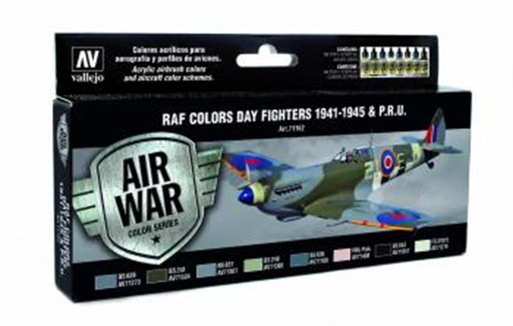 Vallejo  71162 Model Air WW2 Allied Day Fighters Paint Set Acrylic Paints Airbrush Ready
