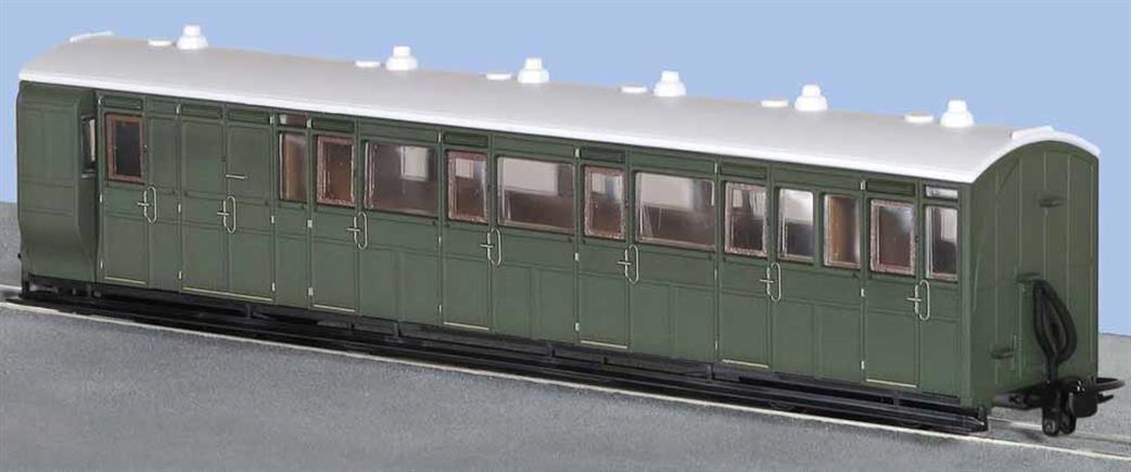 Peco OO9 GR-421U Brake Composite Coach L&B Type Green Unlettered