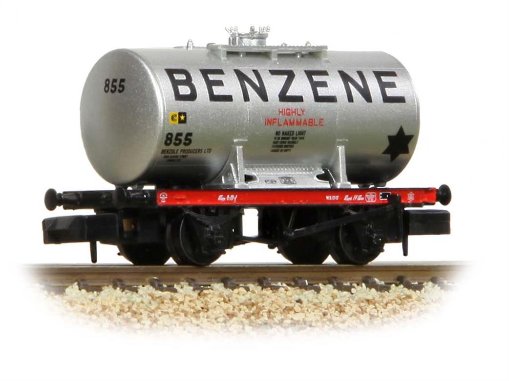 Graham Farish N 378-000A Benzene 14T Anchor-Mounted Tank Wagon 855 Silver