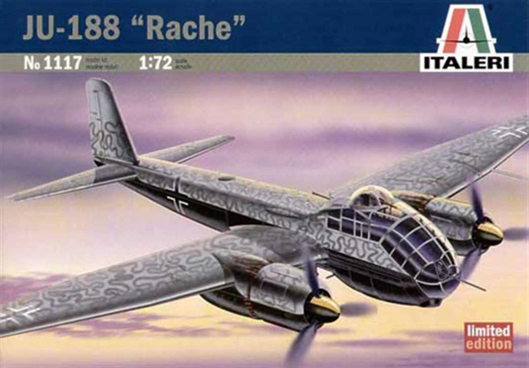 Italeri 1/72 91117 German Junkers JU 188 A-1/E-1 Night Fighter Kit