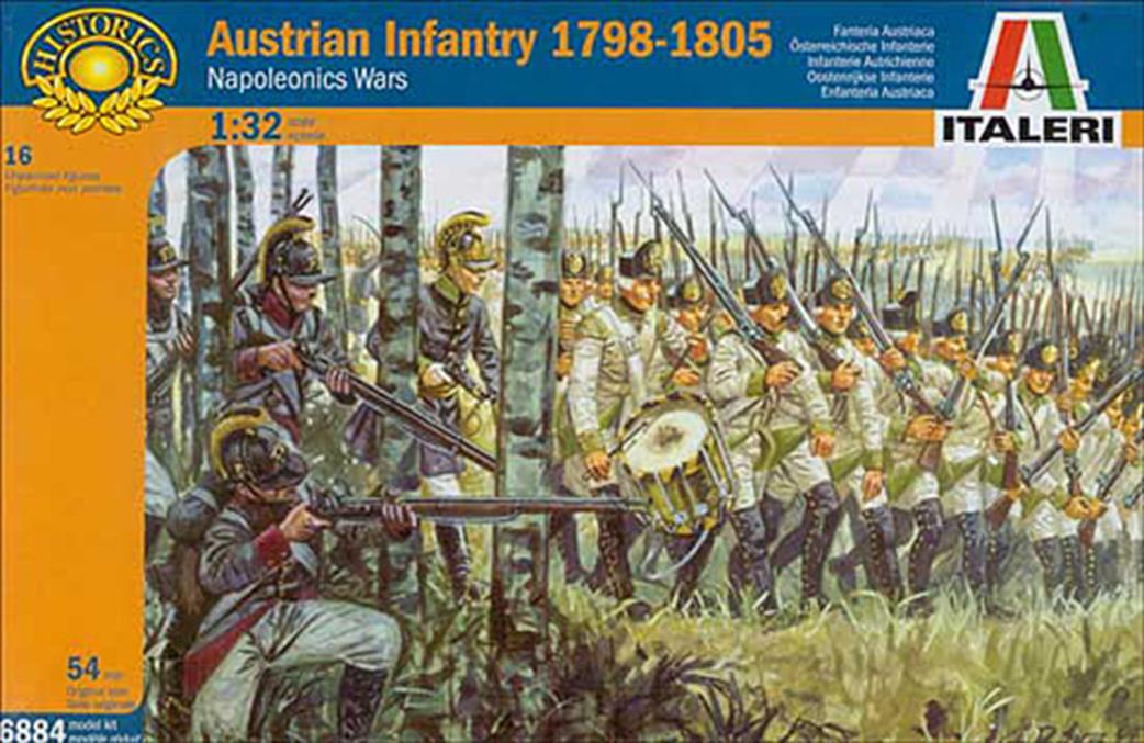Italeri 1/32 6884 Napolonic Wars Austrian Infantry 1798 1805 Napoleonic Wars Figure Set