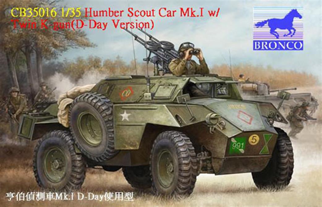 Bronco Models 1/35 CB-35016 Humber Scout Car Mk.I with twin k-gun D-day version