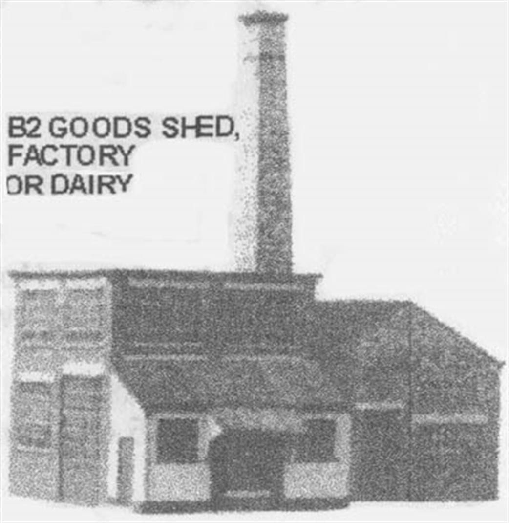 Bilteezi OO 4B2 Factory or Dairy Buildings Printed Card Kit