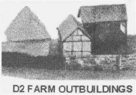 Card model kit to construct several farm outbuildings from the 1930s era.