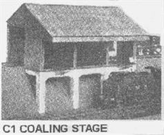 Card model kit to construct a later style of coaling stage andÂ shelter. This kit can be built up several ways, providing a high-level locomotive coaling stage, a lineside loading/unloading shelter, or a large shed/shelter for a coal merchant.
