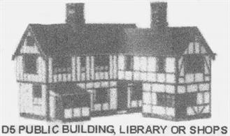 Card model kit to construct a large half-timbered building, typical of many old late medival public buildings.