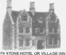 Card model kit to construct a large stone built country inn with guest accomodation.