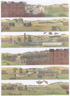A sheet of 6 countryside and scenes around the edges of a town, including two town edge sections and four sections with farms and other scenic features.6 sections, total length 2.14m/84in, maximum height 90mm/3.5in.