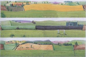 A2 size sheet of 3 countryside scenes.3 sections, total length 1.8m/72in.