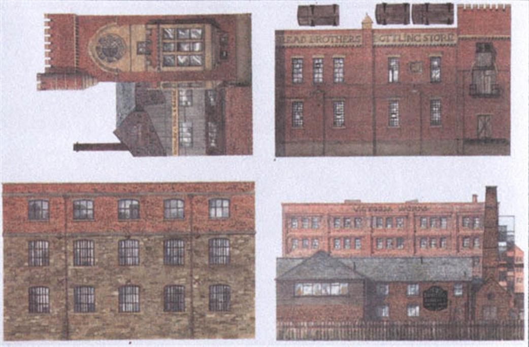 Townscene OO BS9 Factory & Warehouse Buildings A4 Sheet