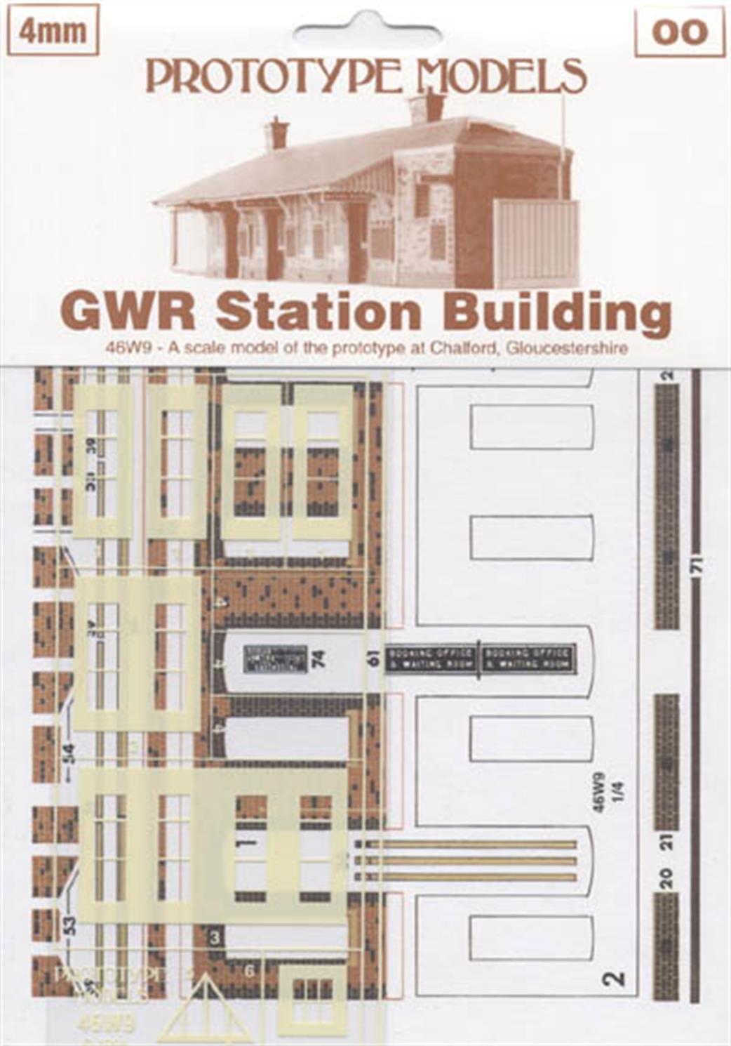 Prototype Models OO 46W9 GWR Chalford Station Building Card Kit