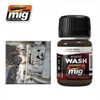 MIG Productions 1003 Enamel Weathering Wash - InteriorsEnamel Weathering Wash 35ml JarIdeal wash for creating the accumulation of dirt on light colours such as vehicle interiors.