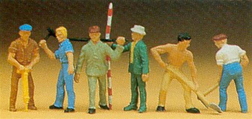 Preiser 1/87 14030 Road Workers Pack of 6 Figures