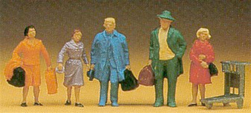 Preiser 1/87 14104 Passengers with Bags 6 Piece Figure Set