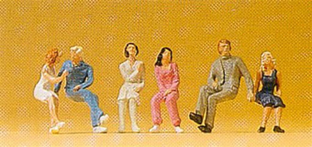 Preiser 14138 Seated Couples Pack of 6 Figures 1/87