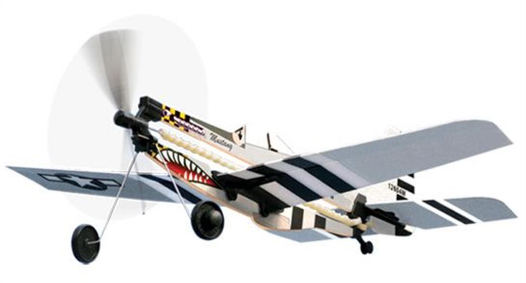 Lyonaeec  H4 P-51 Mustang Rubber Band Powered Plane