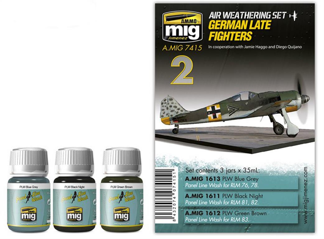 Ammo of Mig Jimenez  A.MIG-7415 German Late Fighters Air Weathering Set