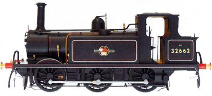 2022 announced batch of ex-LB&amp;SCR Terriers.Model of British Railways ex-LBSCR/SR class A1X Terrier 32662 finished in lined black with late crests.