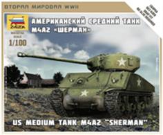 Zvezda 6263 1/100 Scale US Medium Tank M4A2 Sherman