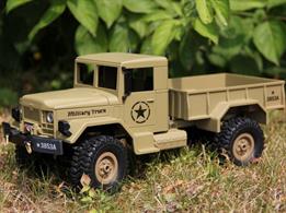 A highly detailed replica of a US military style truck with 2.4GHz proportional control