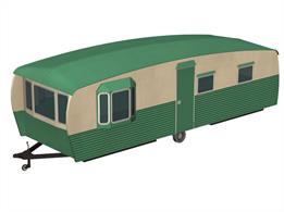 Scenecraft 44-0032 00 Scale 28-ft Static CaravanFully painted cast resin model of a static or site caravan.