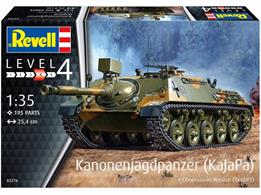 Revell 03276 Kanonenjagdpanzer Length 254mm    Number of Parts 195Easy to assemble vinyl tracksReplica 90 mm cannonSmoke grenade launcherAdditional parts for the observation version Authentic decal set for four vehicles
