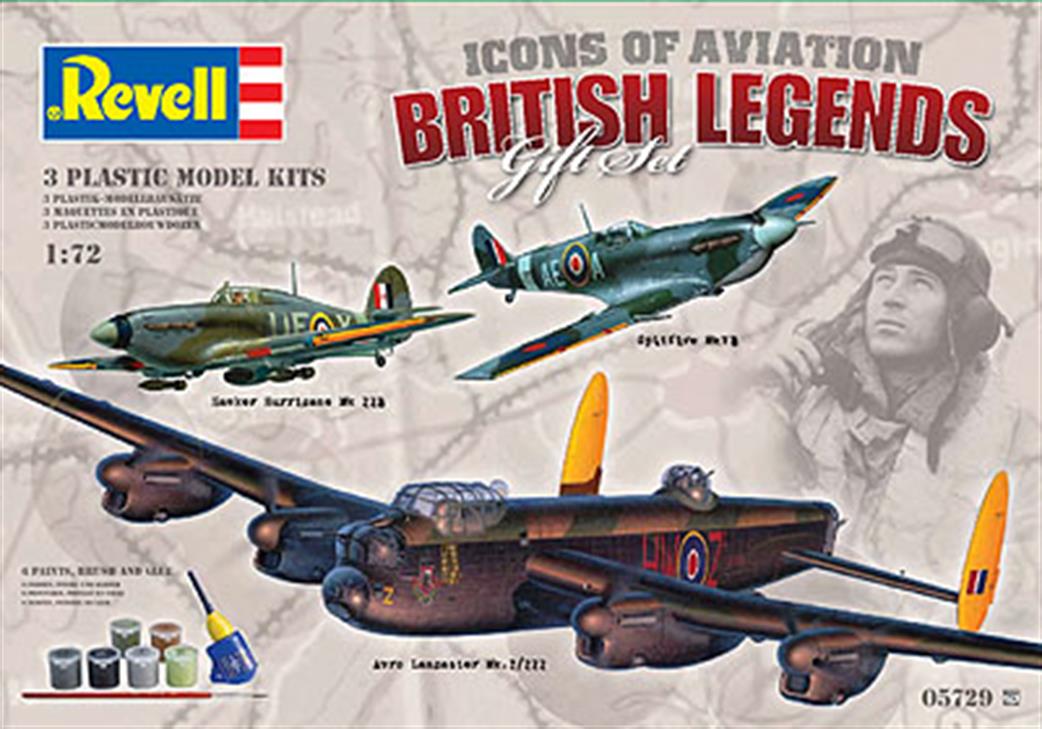 Revell 1/72 05729 British Legends Lancaster Spitfire Hurricane Model Set