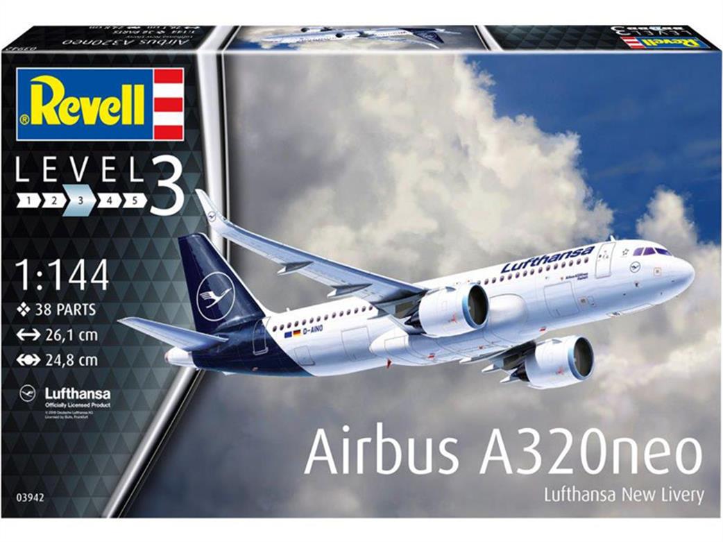 Revell 03942 Airbus A320neo Lufthansa New Livery Airliner Kit 1/144