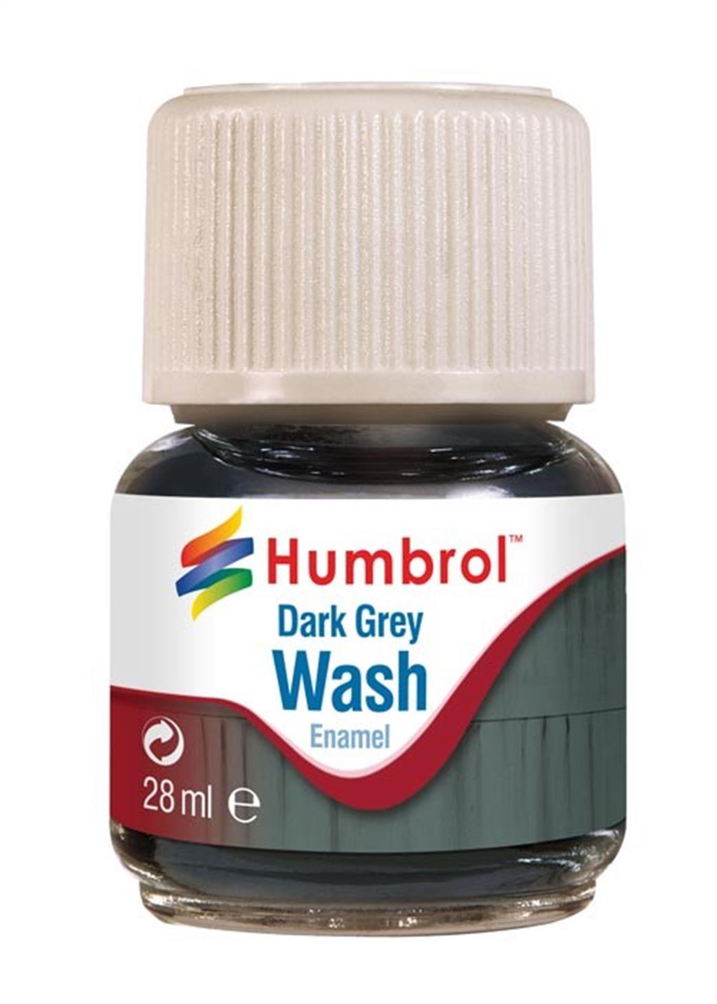 Humbrol  AV0204 Dark Grey Enamel Wash 28ml Bottle