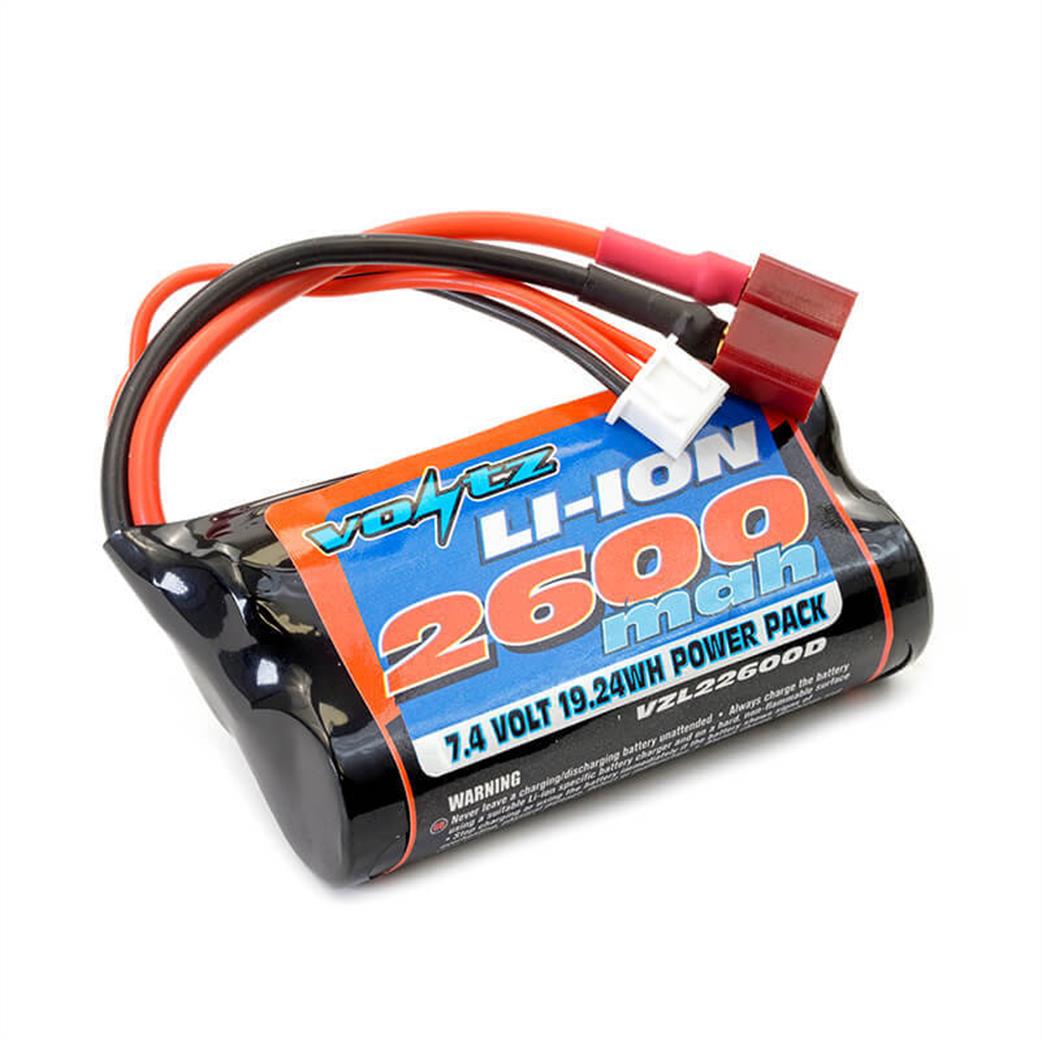 Voltz  VZL22600D 7.4v 2600Mah Li-Po Battery w/Deans connector