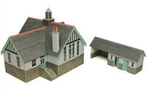Metcalfe PO253 Village School is a new precut card kit to build a model of a typical village school of early 20th century achitectural style. A separate outbuilding is supplied, suitable for use as a cycle shed, shelter and lavatory block. The building is also suitable for use as a large village community structure, a village or church hall, library or chapel.