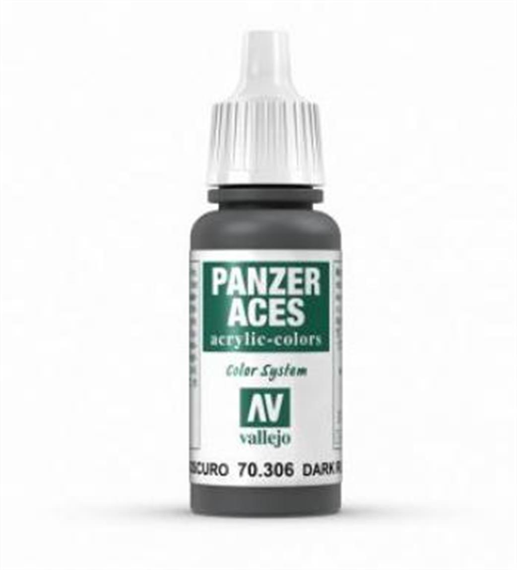 Vallejo  71306 Panzer Aces Dark Rubber Acrylic Paint 17ml