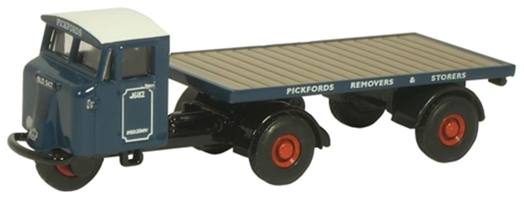 Oxford Diecast 1/76 76MH007 Pickfords Mechanical Horse Flatbed Trailer