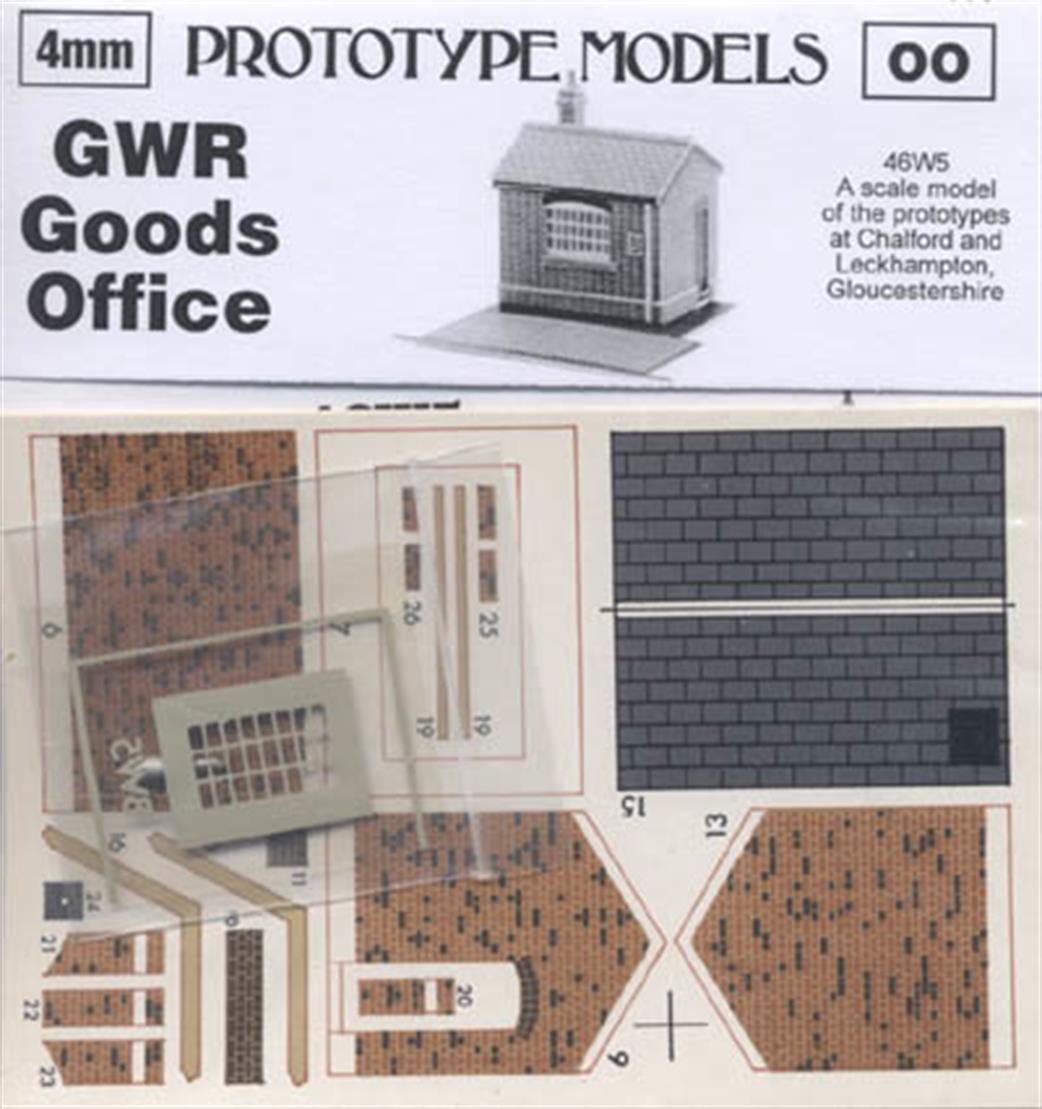 Prototype Models OO 46W5 GWR Chalford Goods Office Card Kit