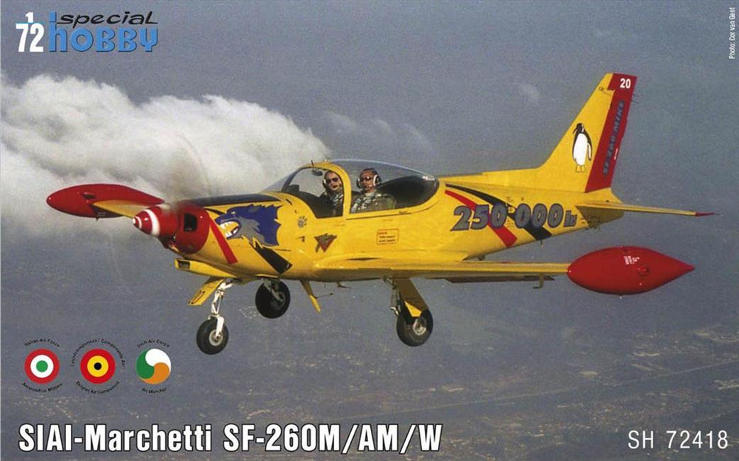 Special Hobby 1/72 72418 SIAI-Marchetti SF-260M/AM/W Trainer Aircraft Plastic Kit