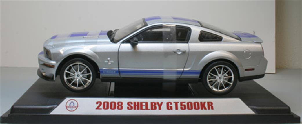 Shelby Collectibles 1/18 DC8500KR01 Shelby GT500KR 2008 Silver with Blue Stripes