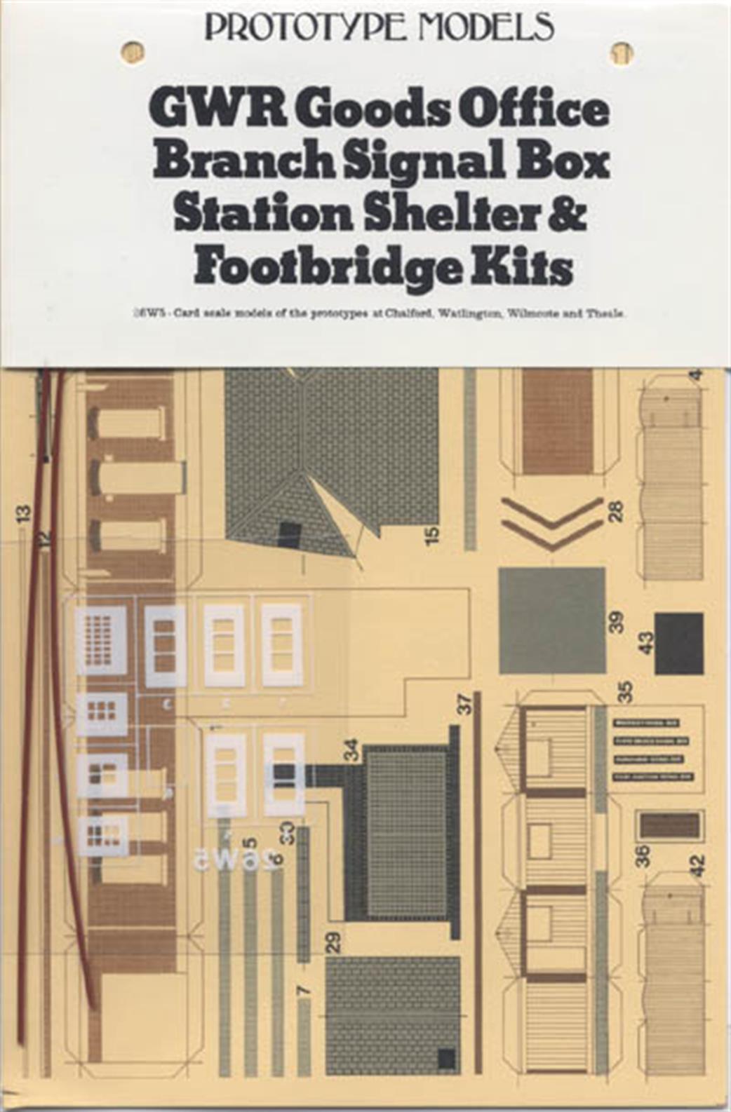 Prototype Models N 26W5 GWR Small Station Buildings Card Kit