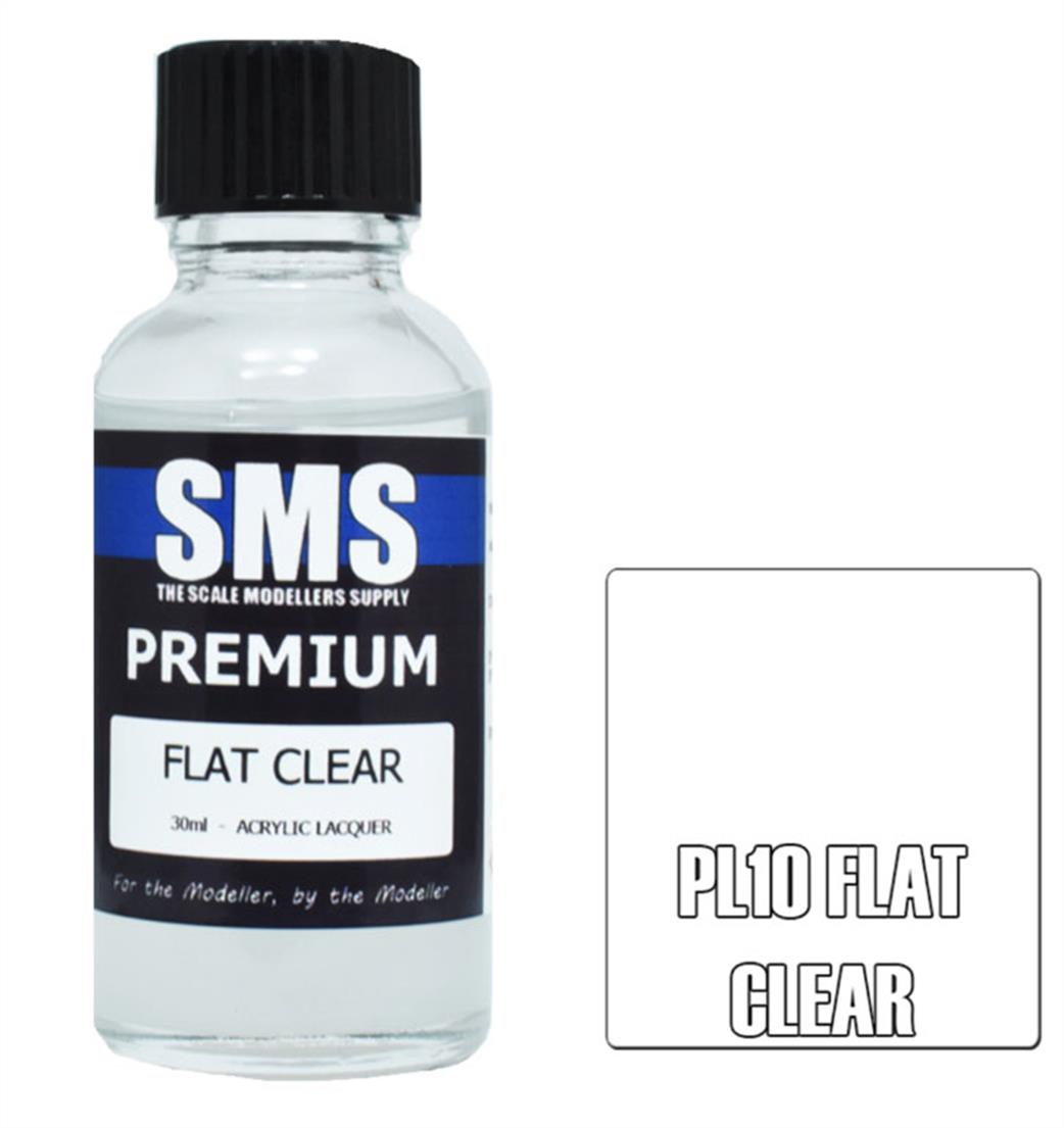 SMS Premium Lacquers  PL10 Flat Clear Top Coat 30ml Bottle