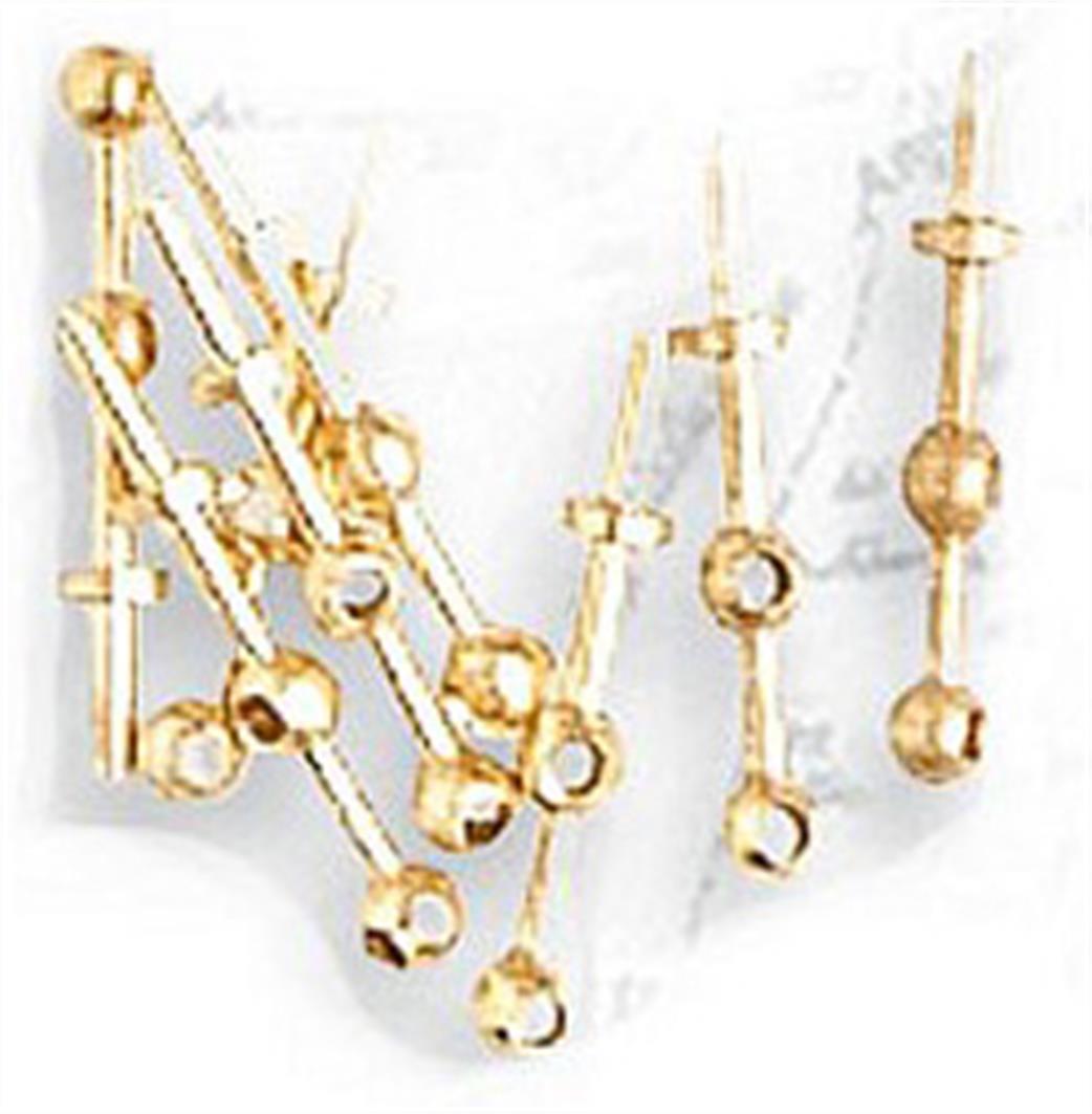 Artesania Latina  8655 Stanchions 10mm 2 Hole Brass (4)