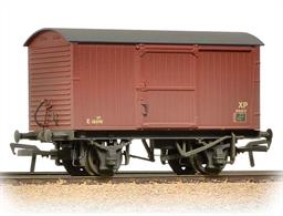A detailed model of the LNER pattern covered box van with corrugated iron end panels and no ventilators.This model is painted in the later version of the BR bauxite livery and lettering.
