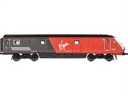 The Mk.3 DVT, Driving Van Trailer, was produced to allow shuttle type train working to be introduced on the West Coast mainline in the 1990s. The coach was equipped with a drivers cab to allow the driver to control a powerful electric locomotive at the rear of the train. This allows a train to be driven in either direction without needing to reposition the locomotive.This detailed Dapol N gauge model of coach 82107 is finished in Virgin Trains red and grey livery.