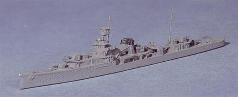 A unique light cruiser designed to save weight. The design was so successful that the Japanese based all their impressive WW2 heavy cruisers on this style!
