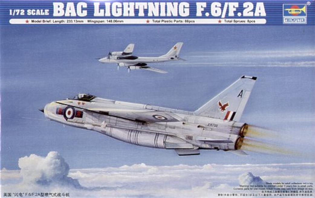 Trumpeter 1/72 01654 EE Lightning F2A/F6 British Jet Fighter Kit