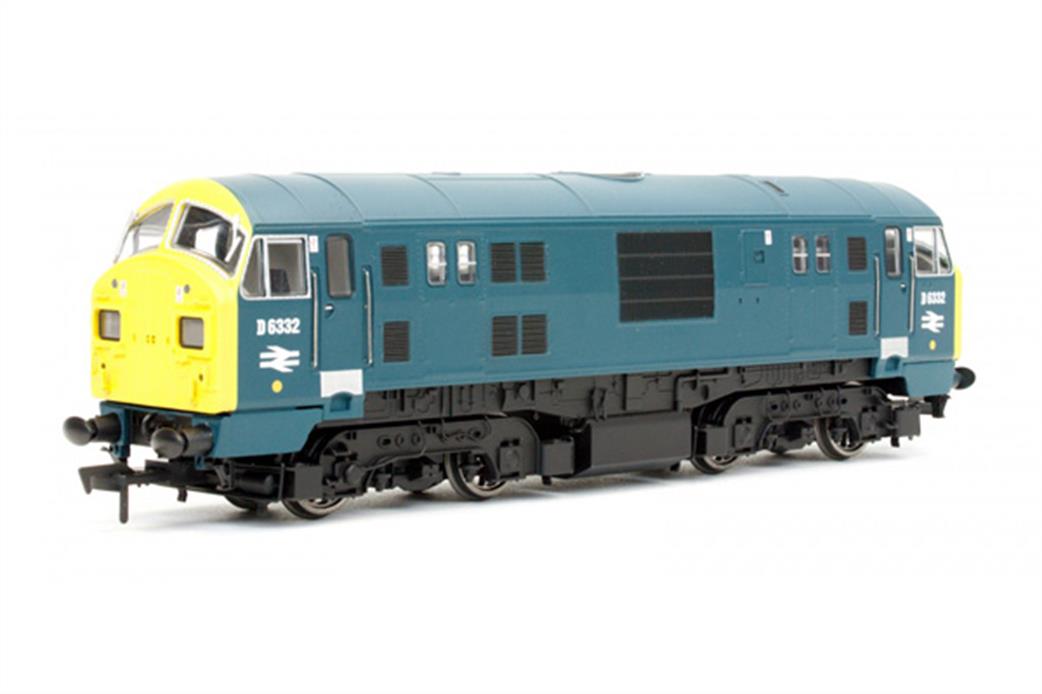 Dapol 4D-012-008 BR D6332 Class 22 North British Type 2 B-B Diesel Hydraulic Locomotive Split Headcode Boxes BR Blue Full Yellow Ends Serif Font Lettering OO