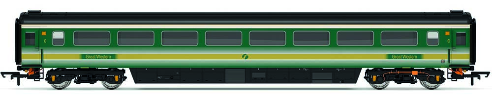 Following the FirstGroup's decision to buyout their partner's shares in Great Western Holdings, a decision was made to rebrand the Great Western Trains HST units to First Great Western (FGW). Visually this change involved the fitting of a new vinyl gold strip and colour fading, as well as fitting new FGW logos. This livery was relatively short lived with FGW introducing a variety of new liveries over the next few years which were more in keeping with the First Group's other corporate liveries.