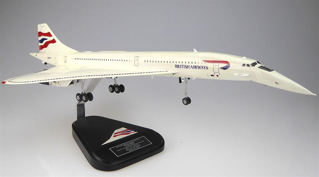 Bravo Delta BD004 BA Concorde Hand crafted wooden moel BOAA Chatham Livery Drop Nose Display Model & Stand 1/100