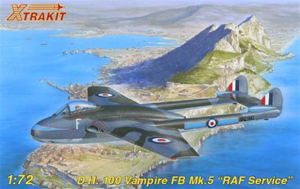 Xtrakit 1/72 XK72008 DH 100 Vampire FB MK5 RAF Service Plastic Kit