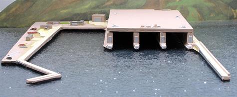 A 1/1250 scale resin waterline model of  Noordsee III a concrete "bomb-proof" dock for the repair &amp; re-supply of German submarines on the island of Heligoland by Coastlines Models CL-HM-A15. The roof is a separate moulding.