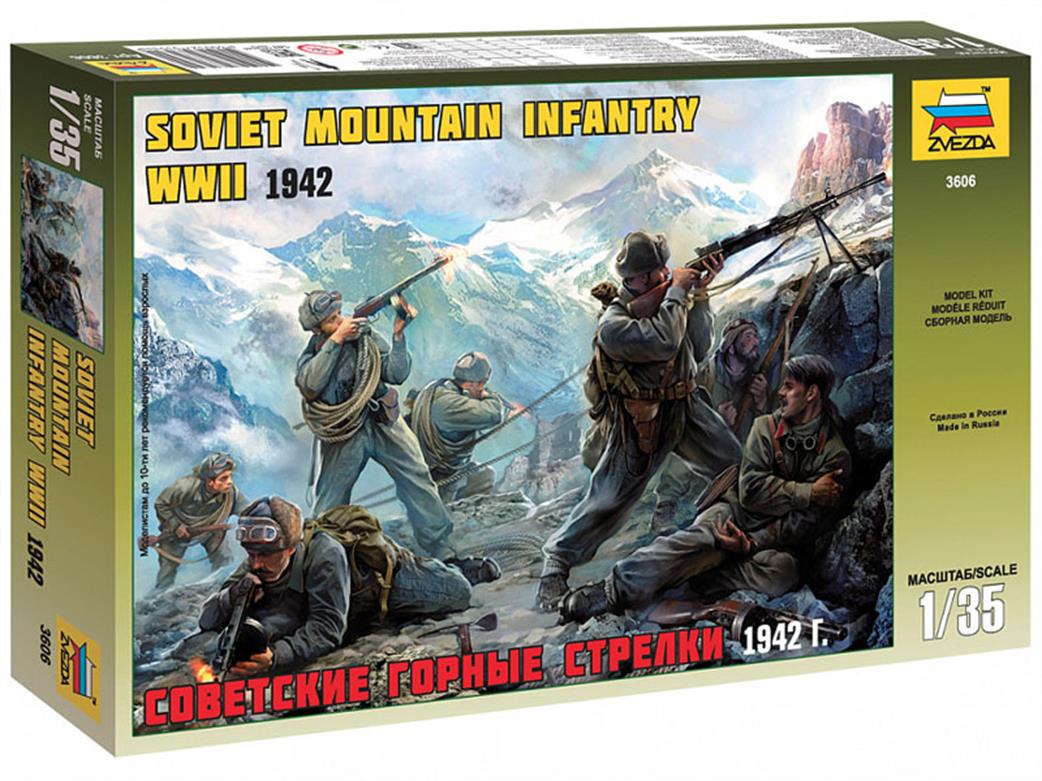 Zvezda 1/35 3606 Soviet WW2 Mountain Infantry 1942 Figure Set